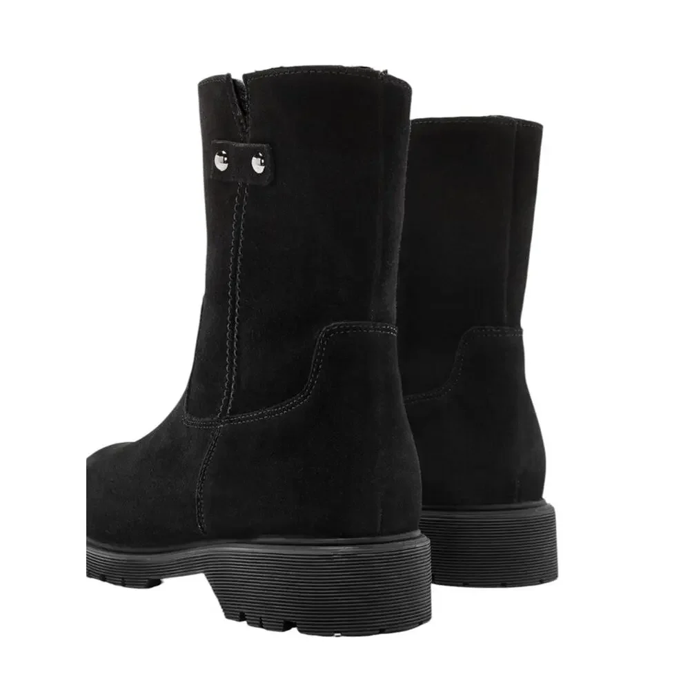 <<La Canadienne Hogan City Dry Waterproof Shearling Lined Black Suede Boot 9.5